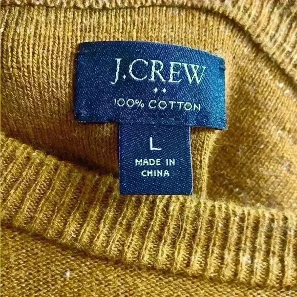 J. Crew Lightweight Men’s Cotton Sweater Size Large in Camel Brown - Picture 4 of 4